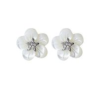 QHQQXN Boucles d'oreilles Boucles d'oreilles pour Dames en Argent Sterling, Boucles d'oreilles en Forme d'étoile, de Fleur, Accessoires de Bijoux élégants pour Dames (Couleur de la