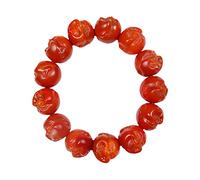 QHQQXN CCXXYGWJ Bracelet de Pierres Précieuses Naturelles Bracelet en Cristal d'agate Rouge du Sud Amulette de Bouddha pour la Protection Bracelet Chakra en Cristal Reiki pour Femmes Hommes