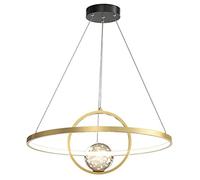 QHQQXN Chandelier Light, Ayuxian LED 66W Living Room Dimming Restaurant Pendant Lights Kitchen Creativity Ring Shape Remote Height Adjustable Lamps LWX