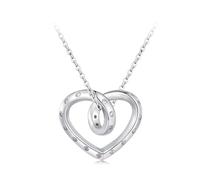 QHQQXN Collier Coeur d'amour Infini - Collier Pendentif Coeur Infini en Argent Sterling pour Femmes et Petites amies Le Jour de la Saint-Valentin