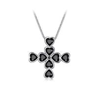 QHQQXN Collier Croix en Argent Sterling 925, Pendentif Infini, Bijoux Religieux, Cadeau de baptême chrétien