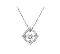 QHQQXN Collier Pendentif cœur Moissanite étoile pour Femmes, Imitation Diamant, Collier cœur en Argent Sterling 925