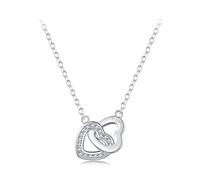 QHQQXN Colliers avec Lettres initiales en Forme de cœur pour Femmes et Filles, Solide sur CZ, Pendentif en Forme de cœur, Collier avec Lettres pour Femmes et Adolescentes