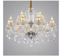 QHQQXN Contemporary Crystal Chandelier LED European Luxury Living Room Restaurant Bedroom Villa Hotel Duplex Building Pendent Lamp (C 8 Lights) LWX