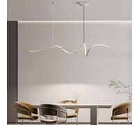 QHQQXN Dimmable LED Pendant Light with Remote Control Modern Linear Chandelier for Dining Room & Living Room Adjustable Brightness Stylish Pendant Lamp for Home Decor LWX