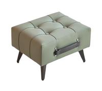 QHQQXN Faux Leather with Handle - Rectangle Foot Stool Padded Seat for Living Room & Entryway Portable Vanity Stool for Stylish Home Décor