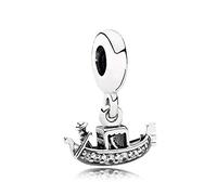 QHQQXN Fit Pandora Charm Perle Vénitienne Gondole Bateau Femmes Bracelet DIY Bijoux Cadeau