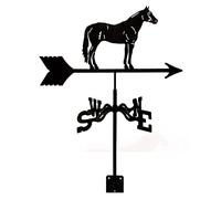 QHQQXN Girouette Cheval avec girouette à Montage sur Le Toit, indicateur de Direction du Vent, girouette rétro en métal, Outil de Mesure créatif pour Jardin, Ferme, Cour, Maison