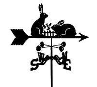 QHQQXN Girouette de Jardin avec indicateur de Direction du Vent, girouette en métal en Forme de Jardin rétro, Outil de Mesure créatif pour décoration d'intérieur, Cadeau - Lapin