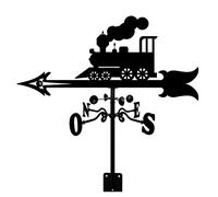 QHQQXN Girouette en métal en Forme de Train, girouette en Acier Inoxydable avec Fixation sur Le Toit, décorations de Jardin, indicateur de Direction du Vent, girouette pour extérieur, Ferme, Cour,