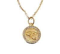 QHQQXN HHRLCH Collier amulette œil d'Horus en Argent Sterling 925 pour Homme et Femme, Collier Classique avec œil Qui voit Tout - Collier œil de Ra Brillant en CZ, Collier Illuminati pour