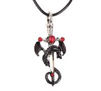 QHQQXN HHRLCH Collier Épée de Dragon en Argent Sterling 925 pour Hommes, Collier Katana avec Pendentif Épée Vintage - Collier Dague Hip Hop pour Femmes, Collier Épée Maître pour Halloween