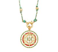 QHQQXN HHRLCH Collier Mauvais œil rempli d'or 14 carats pour Hommes et Femmes, Pendentif étoile céleste Bleu Sarcelle Mauvais œil, Collier de Perles avec nœud, Collier Globe oculaire, Collier