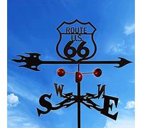 QHQQXN Indicateur de Direction du Vent de girouette avec Route 66, indicateur de Direction du Vent de Ferme, Montage sur Le Toit, girouette en Fer rétro pour pelouses extérieures, Jardins,