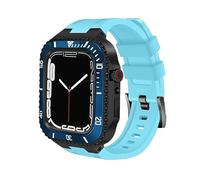 QHQQXN Kit de Modification 45mm pour Bracelet de Montre Apple 8 Kit de Mod de boîtier 44mm boîtier métallique en Acier Lunette Bracelet en Silicone pour IWatch série 8 7 6 5 4