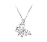 QHQQXN Larmes Papillon Bijoux Femme Argent Sterling 925 Papillons Pierre de Naissance Pendentif Collier Boucles d'oreilles Bagues