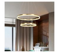 QHQQXN LED Ceiling Chandelier Home Decor Appliance for Living Room Bedroom Dining Kitchen Pendant Lamp Hanging Luxury Lights(2 Rings) LWX