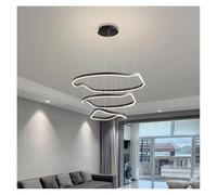 QHQQXN LED Pendant Chandelier Ceiling Lamp High Brightness Decor Ornament for Living Room Dining Bedroom(3-Color,Black 60cm) LWX