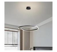 QHQQXN LED Pendant Chandelier Ceiling Lamp High Brightness Decor Ornament for Living Room Dining Bedroom(3-Color,Black 60cm) LWX