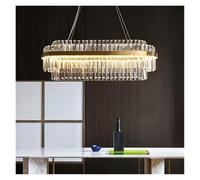 QHQQXN LED Pendant Light Golden Crystal Chandelier for Living Room Bedroom Decoration Kitchen Dining Table Modern Lamp Round Fixtures,Indoor Illumination 1(D100cm) LWX