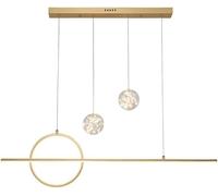 QHQQXN LED Stripe Chandelier Full Copper Gypsophila Pendant Light Fixtures, Modern Dining Room Table Bar Ceiling Lamp, Copper Chandeliers and Pendant Lights for Restaurant Decor(100 * 25Cm) LWX