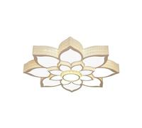 QHQQXN Lustre en Forme de Lotus, Grand plafonnier LED à Gradation Tricolore, Cadre en Fer Creux, éclairage du Corps. (L)