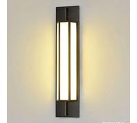 QHQQXN Lustre liseuse Jardin linéaire Applique Murale extérieure 24 W Applique Murale Longue Lampe en Acier Inoxydable rondelle Murale (1 Paquet, lumière Chaude)