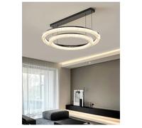 QHQQXN Lustre Noir de Luxe, plafonnier Rond, Moderne et élégant, Lampe à Suspension pour Salle à Manger, Chambre à Coucher, luminaire LED à intensité Variable (D100x120cm, 2 Couleurs sans
