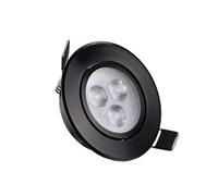 QHQQXN Lustre Spot Noir LED Downlights 5W Projecteur LED directionnel en Aluminium moulé sous Pression Plafonnier incliné Angle de Faisceau 120 ° (Blanc Neutre 4000K)