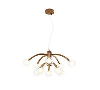 QHQQXN Lustres à Branches LED Vintage, éclairage Suspendu en résine Industrielle réglable G4, plafonnier Rustique rétro pour Salon Salle à Manger - Couleur Imitation Bois 6 Plus 3 têtes