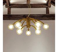QHQQXN Lustres à Branches LED Vintage, éclairage Suspendu en résine Industrielle réglable G4, plafonnier Rustique rétro pour Salon Salle à Manger - Couleur Imitation Bois 6 Plus 3 têtes