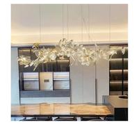 QHQQXN Lustres Plafonnier en Cristal Feuille De Ginkgo Suspendu pour Salle À Manger Table De Cuisine Salon Branches De Feuilles De Ginkgo (Feuille De Céramique, L250Cm)