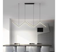 QHQQXN Minimalist Chandelier Lighting Dining Table LED Linear Ceiling Chandelier Bar Pendant Light Living Room Ceiling Lights Fixtures Hanging Lighting Metal Pendant Lamp, Hanging Kitchen Light LWX