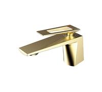 QHQQXN Mitigeur de lavabo pour Eau Chaude et Froide, robinets de lavabo de Salle de Bain, Robinet de vestiaire de Salle de Bain, Robinet de vanité Moderne à Un Trou à poignée Unique pour Camping-Car,