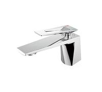 QHQQXN Mitigeur de lavabo pour Eau Chaude et Froide, robinets de lavabo de Salle de Bain, Robinet de vestiaire de Salle de Bain, Robinet de vanité Moderne à Un Trou à poignée Unique pour Camping-Car,