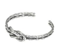QHQQXN MOCHAMIK Créatif Double Corde Noeud Personnalisé Ouvert Ajustable en Argent Sterling pour Femme