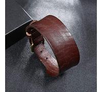 QHQQXN MOCHAMIK - Manchettes en Cuir Marron Classique rétro Punk Rock pour Hommes, Cadeau pour Papa, Large Sangle réglable, Cadeaux personnalisés