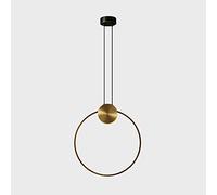 QHQQXN Modern Brass Circle Chandelier LED Pendant Light for Bedroom Living Room Dining Adjustable Hanging Lamp Fixture with Vintage Bedside Ceiling Design LWX