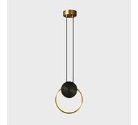 QHQQXN Modern Brass Circle Chandelier LED Pendant Light for Bedroom Living Room Dining Adjustable Hanging Lamp Fixture with Vintage Bedside Ceiling Design LWX