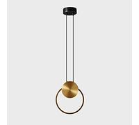 QHQQXN Modern Brass Circle Chandelier LED Pendant Light for Bedroom Living Room Dining Adjustable Hanging Lamp Fixture with Vintage Bedside Ceiling Design LWX