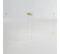 QHQQXN Modern Chandeliers Brass Line Pendant Light LED Dimmable Ceiling Lighting Individual Design Dining Room Hanging Indoor Home Decor Pendent Lamp Adjustable Fixtures(Brass,B) LWX