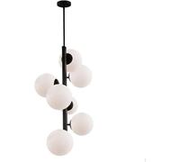 QHQQXN Modern Glass Ball LED Pendant Lights for Restaurant Coffee Table Room Desks Stylish Black Ceiling Chandelier Home Decor Hanging Lamp Fixture LWX