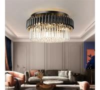 QHQQXN Modern LED Gold Black Crystal Ceiling Chandeliers for Living Study Room Round Kitchen Pendant Lamps Bedroom Lighting,Modern Pendant Lighting Ceiling for Living Room Hallway Bedroom LWX