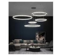 QHQQXN Modern Ring LED Crystal Ceiling Chandeliers Lighting Living Room Home Decor Luxury Pendant Lights Lustre Hanging Lamps Fixtures,Modern LWX
