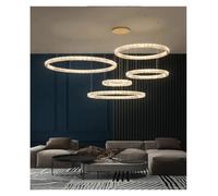 QHQQXN Modern Ring LED Crystal Ceiling Chandeliers Lighting Living Room Home Decor Luxury Pendant Lights Lustre Hanging Lamps Fixtures,Modern LWX