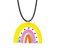 QHQQXN NBYGSC Collier Arc-en-Ciel en Argent Sterling 925 pour Femmes et Hommes, Collier Arc-en-Ciel coloré, chaîne en Corde en Cuir, Collier Pendentif Arc-en-Ciel Nuage Mignon, Collier Pont