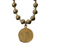 QHQQXN NBYGSC Collier Benoît pour Femmes Et Hommes, Chaîne De Perles Pendentif Saint Benoît en Argent Sterling 925, Médailles Benoît, Médaille De San Benito, Médaille San Benito, Médaille Saint Benoît