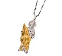 QHQQXN NBYGSC Collier Benoît pour Femmes Et Hommes, Chaîne De Perles Pendentif Saint Benoît en Argent Sterling 925, Médailles Benoît, Médaille De San Benito, Médaille San Benito, Médaille Saint Benoît