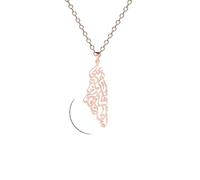 QHQQXN NBYGSC Collier Israël, Argent Sterling 925 Israël Palestine Carte Pendentif Collier Pays Géographie Chaîne Colliers pour Femmes Bijoux Cadeau en Gros - Collier Israël, Apportez-Les à la Maison