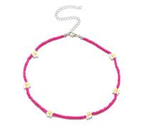QHQQXN NBYGSC Collier Marguerite en Argent Sterling 925 pour Femmes Et Filles, Été Boho Corée Belles Fleurs De Marguerite Colorées Charme en Perles Déclaration Collier Court Ras du Cou Vacances,